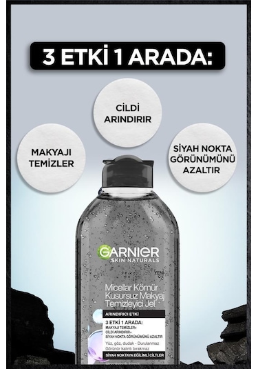 Garnier Micellar Kömür Kusursuz Makyaj Temizleyici Jel 400 ML