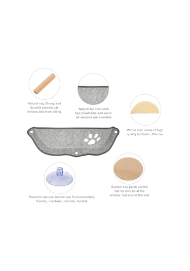 Leezsing Kedi Evcil Hayvan Pencere Yatağı Kedi Pencere Tüneği Kedi Hamağı Pencere Koltuğu Kediler İçin Kedi Yatağı