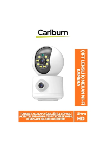 Hareket Algılama Özellikli Çift Yönlü Ses Bulut Depolama 2 Mp+2 Mp Çift Lensli İç Mekan Wi-fi Kamera