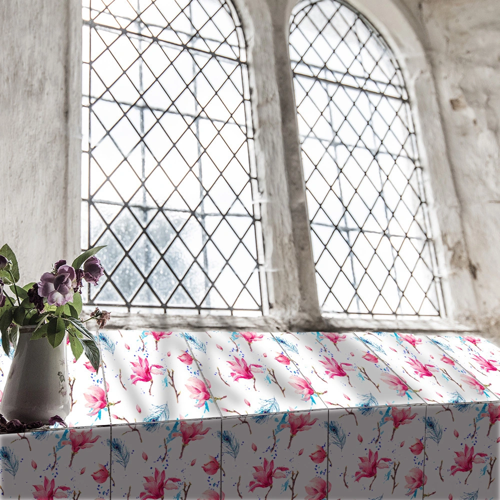 Hombey Klasik Mavi Zemin Desenli Otomatik Yapışkan Duvar Çini Sticker 20x20cm 10 Adet - Ev Dekoru İçin Kolay Uygulama Ve Kaldırma Özelliği Diğer