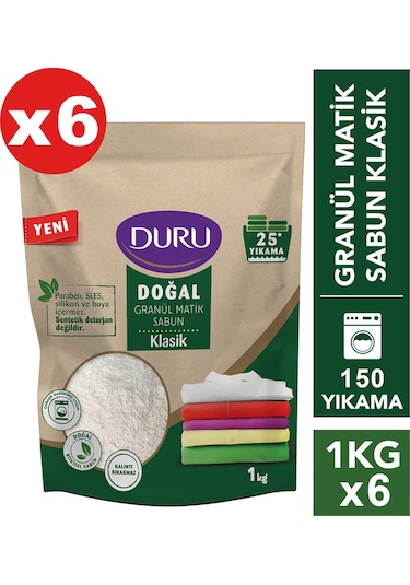 Duru Granül Matik Sabun Klasik 25 Yıkama 6 x 1 KG