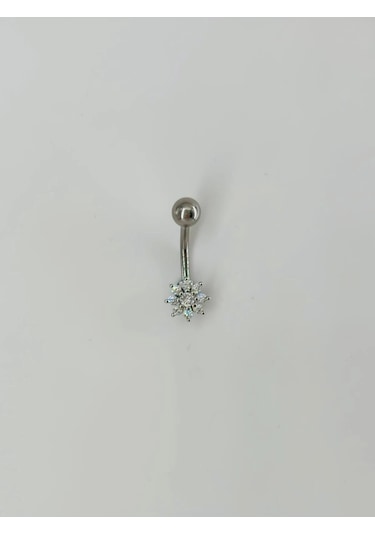 Çiçek Detaylı Göbek Piercing - Pg0069 Çok Renkli