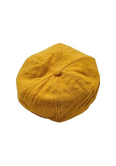 Uniquetrenders Kadın Arkadan Lastikli Kışlık Baretta Şapka Hardal