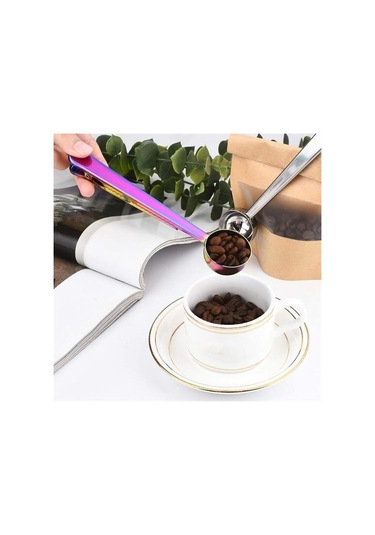 Buffer Mandallı Kahve Ölçü Kaşığı Renkli Çok Fonksiyonlu Paslanmaz Çelik Kaşık Çok Renkli