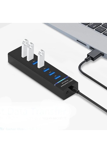 Plentiful 7 Port Usb Çoğaltıcı Usb 3.0 Hızlı Aktarım 1 Metre Kablo Usb Hub Çoğaltıcı