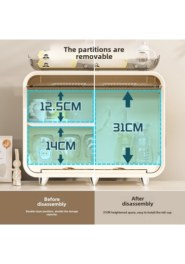 Geeroyoo Bebek Biberon Ve Çerezlikler İçin Su Çıkaran Organizer - Toz Koruyucu, Kolay Temizlenir, Dayanıklı Malzeme İle Ahşaplı Sıralama Kutusu