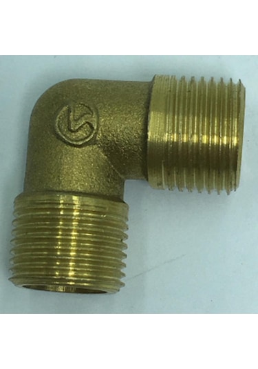 Suntek 1 Adet Çift Erkek Dişli Dirsek Pirinç Adaptör Boru Dn10xdn10
