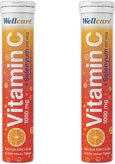 Wellcare Vitamin C + Selenyum 15 Efervesan Tablet 2'li Set