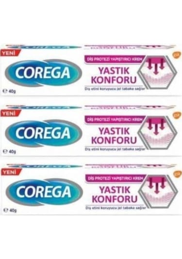 Corega Yastık Konforu Protez Yapıştırıcı Krem 3 x 40 G