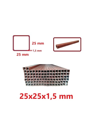 Boyalı 25 X 25 X 1,5 Mm Kutu Profil 25X25X1,5 Demir (1 Mt Fiyatı)
