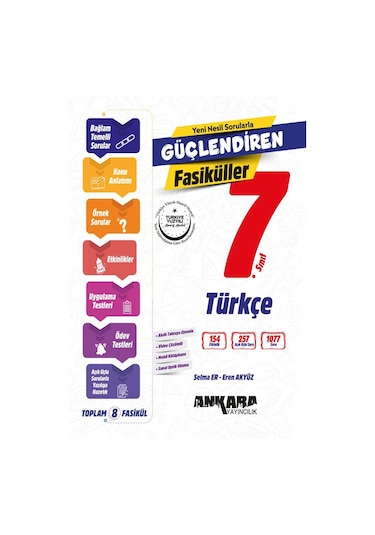 Ankara 7. Sınıf Türkçe Güçlendiren Fasiküller Ankara Yayıncılık