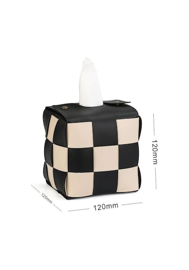 Stil D-masaüstü Doku Kutusu Havlu Pompalama Deri Yaratıcı Rulo Kağıt Kare Kağıt Havlu Çantası Küçük Dama Tahtası Kağıt Havlu Çantası