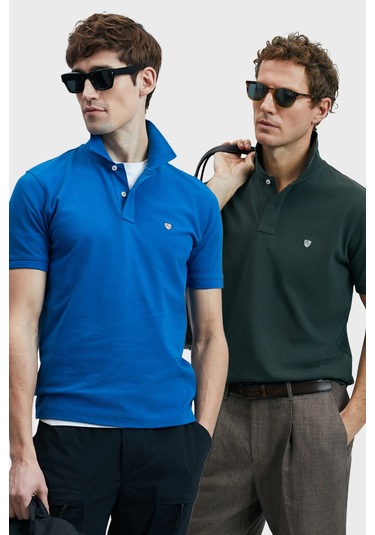 Lufian Erkek T Shirt 111040206s2 Haki-saks Orta Haki