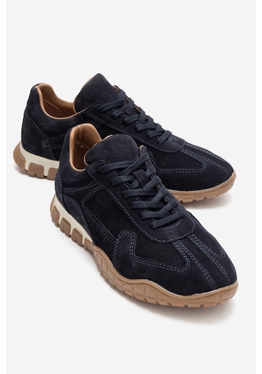 Luvishoes Lars Lacivert Süet Hakiki Deri Kadın Günlük Sneaker Lacivert