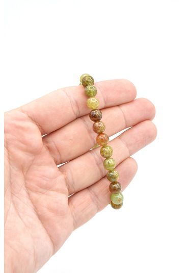 Hakiki Doğal Yeşil Granat Tsavorit Taşı Bileklik 8 Mm Yeşil