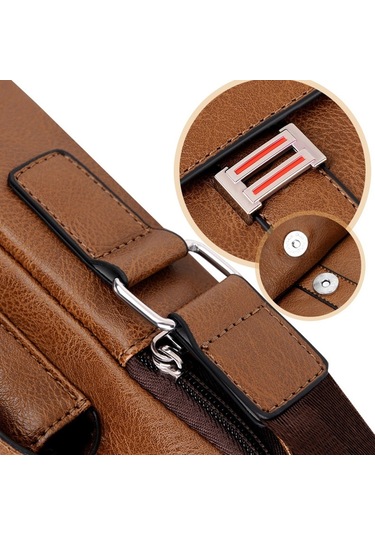 Weıxıer D245 Erkek İş Çantası Büyük Kapasiteli Omuz Sırt Çantası Koyu Kahverengi