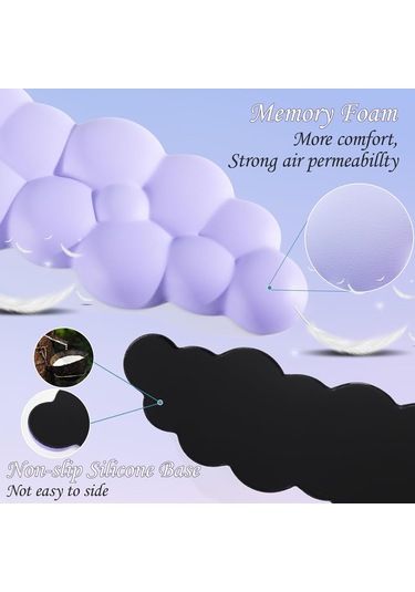 Ruicoo Bilgisayar Bilek Desteği - Ergonomik Hafıza Köpüklü Klavye Ve Fare Pedi Seti Uzun + Kısa