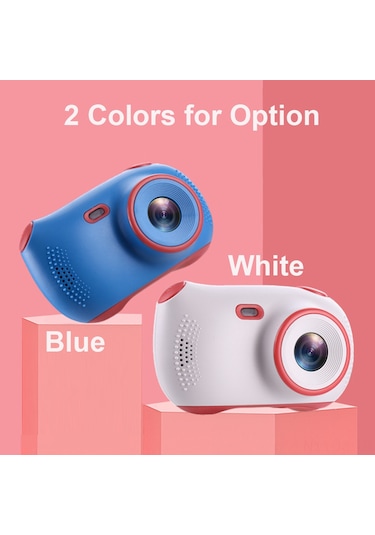 Jeemson Çocuklar İçin Mavi Dijital Kamera - 18mp Fotoğraf Çekimi, 1080p Video Kaydı, Çift Lens Ve Dahili Pil Mavi