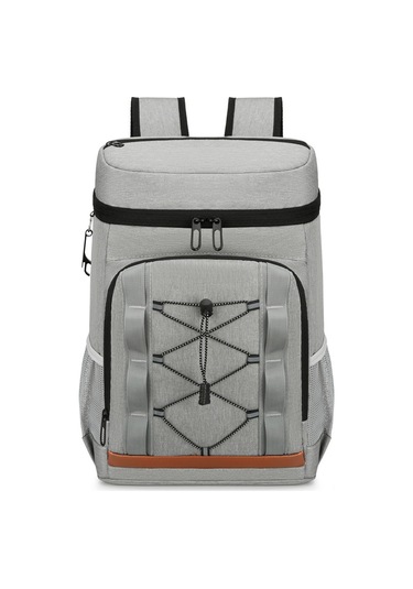 Mufunye Outdoor Piknik Çanta İçin Isı Yalıtımlı Çift Katlı Alüminyum Folyolu Su Geçirmez Mavi Siyah Gri Seçenekli 32x46x19cm Gri