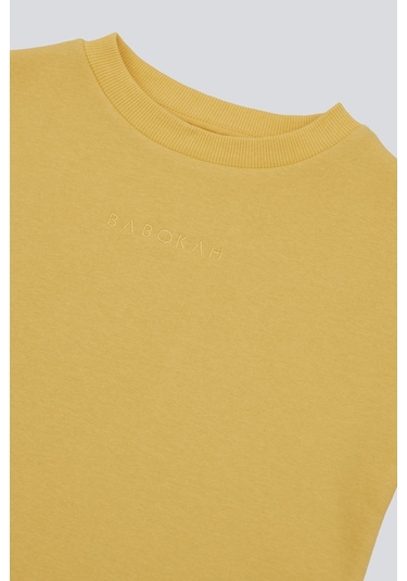 Kids Boy Nakışlı Sweatshirt Sarı