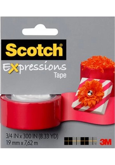 3m Scotch Kırmızı Renkli Dekoratif Bant 19mmx7,62m 1 Adet