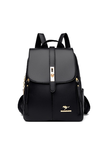 Geeksen Kadınlar İçin Siyah Çift Askılı Çanta - Dayanıklı Kumaş, 3 Bölmeli, 27x32x14 Cm, 0.7 Kg, Glossy Donanım, Rahat Kullanim Açık Pembe - Siyah