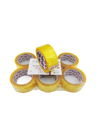 Piano Akrilik Şeffaf Koli Bandı 100 M 6 Lı Paket