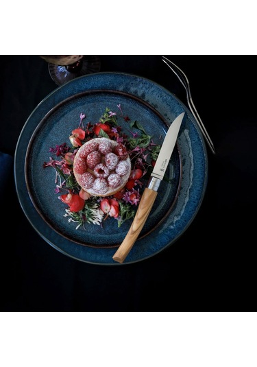 Opinel Chic 4'lü Et Bıçağı Seti - Zeytin Ağacı Olive Wood Kahverengi