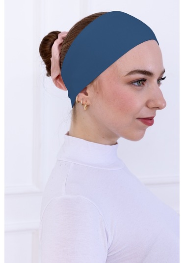 Kaymayan Silikonlu Bandana Bone Turkuaz - Kadın Tesettür Dikişsiz Kaymaz Geçme - Sportif Saç Bandı Turkuaz