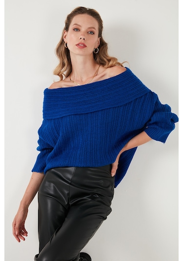 Lela Oversize Fit Madonna Yaka Triko Bayan Kazak 4615216 Saks