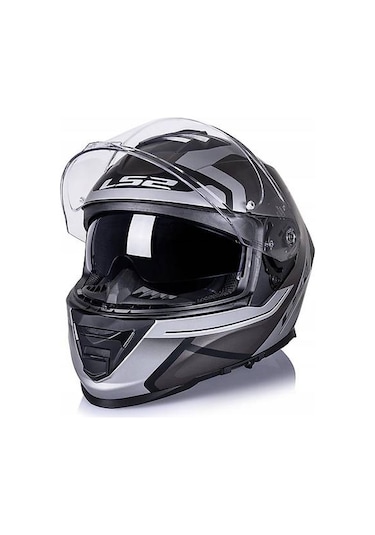 Ls2 Storm 2 Faster Mat Tıtanıum Kapalı Motosiklet Kaskı Gri