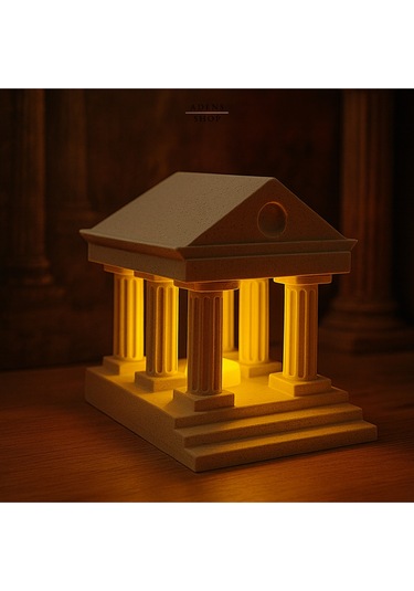 Antik Yunan Tapınağı Dekoratif Işıklı Obje / Gece Lambası