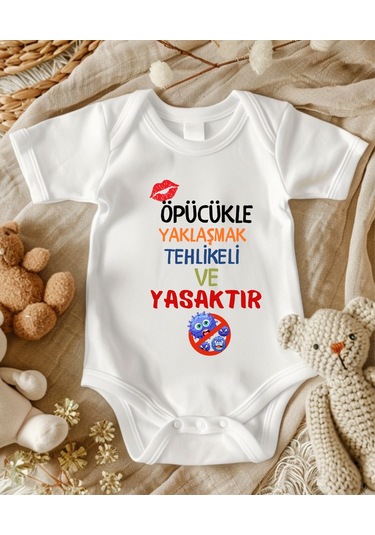 Lupi İsimli Zıbın Yazılı Bebek Zıbın Ekru-açık Mavi Beyaz