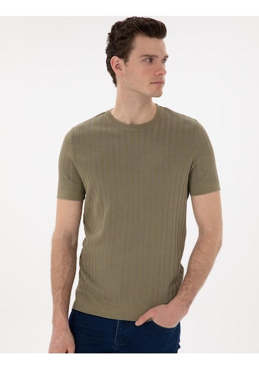 Pierre Cardin Erkek Haki Kazak /triko 50305991-vr027 Haki