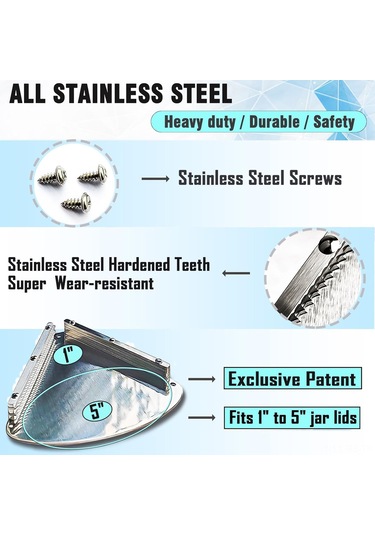 Reedark Stahl Altı Dolap Kavanoz Ve Şişe Açıcı - Profesyonel Paslanmaz Çelik Açma Aracı Gümüş