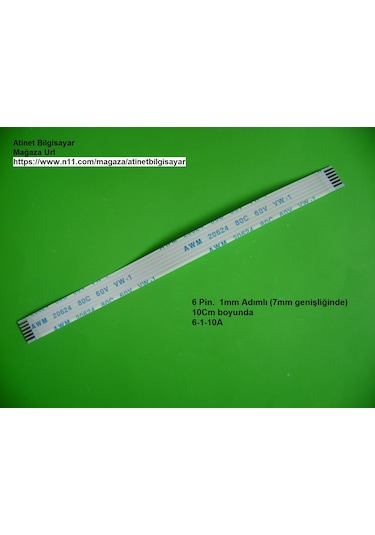 Hp Dv6 Start Butonu Flex Şerit Kablo 6 Pin 1Mm 10Cm 6-1-10A