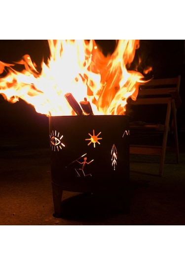 Exp-outdoor Orman Şöminesi Bahçe Teras Kamp Ateş Kutusu Cave Serisi Çok Renkli