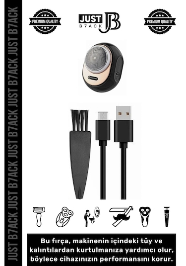 Just B7ack Seyahat Mini Taşınabilir Kablosuz Tıraş Makinesi