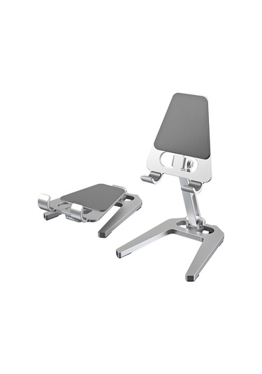 Cbtx Alüminyum Alaşımlı Masaüstü Tablet Standı Açısı Ayarlanabilir Katlanır Cep Telefonu Tutucu Braketi - Gümüş