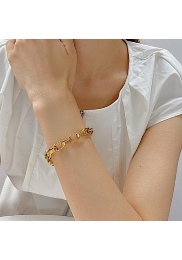 Altın Opk Moda Paslanmaz Çelik Bileklik Altın