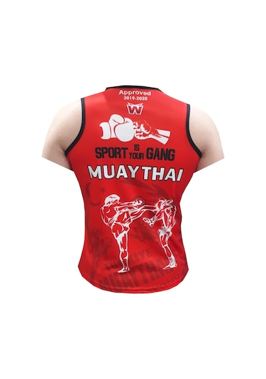 Muay Thai Tişört & Muay Thai Maç Atleti & Muaythai Tişörtü & Muay Kırmızı
