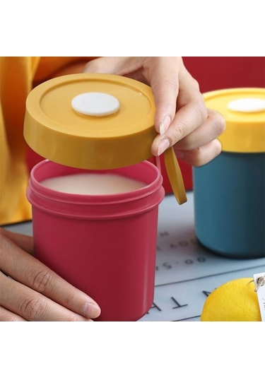 Pembe 450 Ml Kahvaltı Fincan Toz Geçirmez Büyük Kapasiteli Taşınabilir Yulaf Ezmesi Bardağı Tahıl Yoğurt Kapaklı Kupa