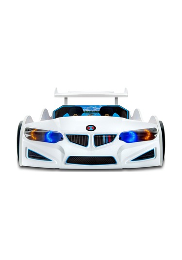 Bmw - M7 - Beyaz Arabalı Yatak Araba Karyola
