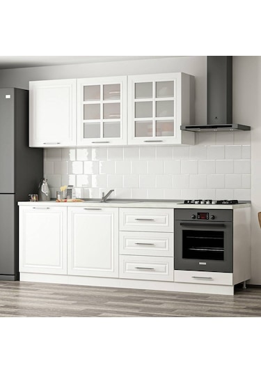 Minar 240 Cm Mebran C Mutfak Dolabı Beyaz 240-Mcb3 Beyaz Minar 240 Cm Mebran C Mutfak Dolabı Beyaz 240-Mcb3 Beyaz