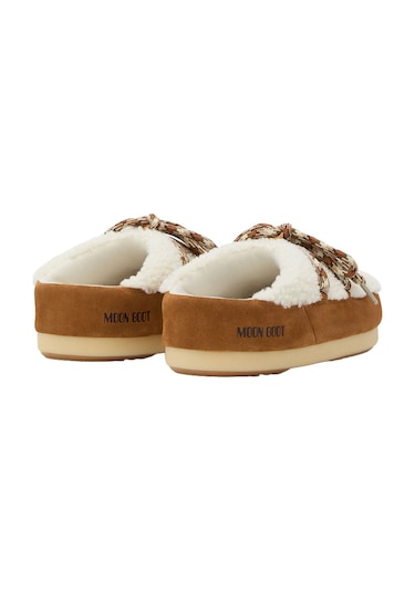 Whisky Off White Terlik Kadın 80d1470100-ma03 Moon Boot Evx Mule Shearling Whisky/off White Çok Renkli