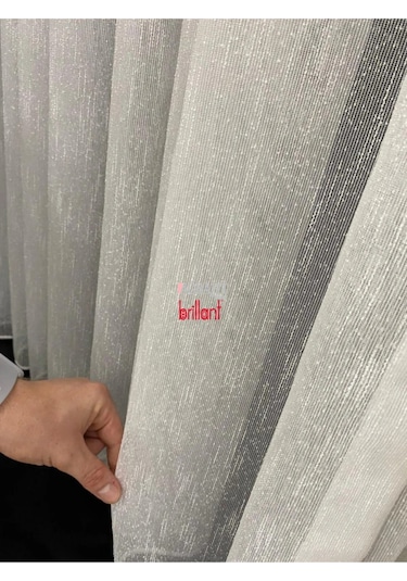 Tül Perde Brillant Şantuklu Etek Kurşunlu