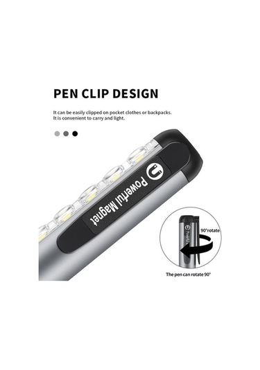 Novahub Mini Xpe + Cob El Feneri, Profesyonel Torch, Mıknatıslı, Usb Şarjlı, Ipx4 Su Geçirmez, Acil Durum Feneri, Gri Gri