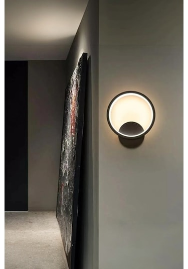 Aura Siyah Renk Gün Işığı Ledli Hol Banyo Mutfak Duvar Aplik Siyah