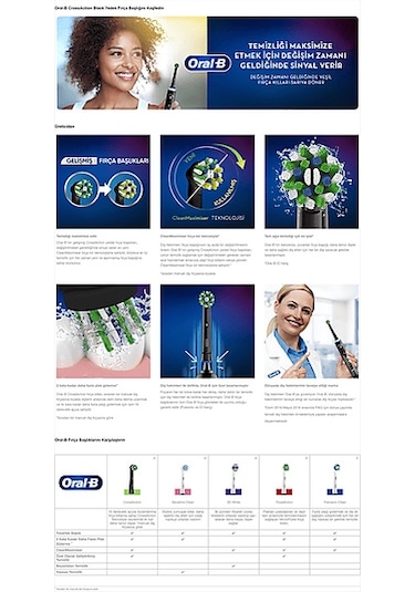 Oral-B Cross Action X-Filament Şarjlı Diş Fırçası Yedek Başlığı 4'lü