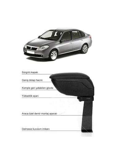 Renault Symbol 2008-2012 Kolçak Kol Dayama Sürgülü Hediyeli